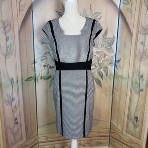 Tahari ASL Black/White Career Work Sheath - 12